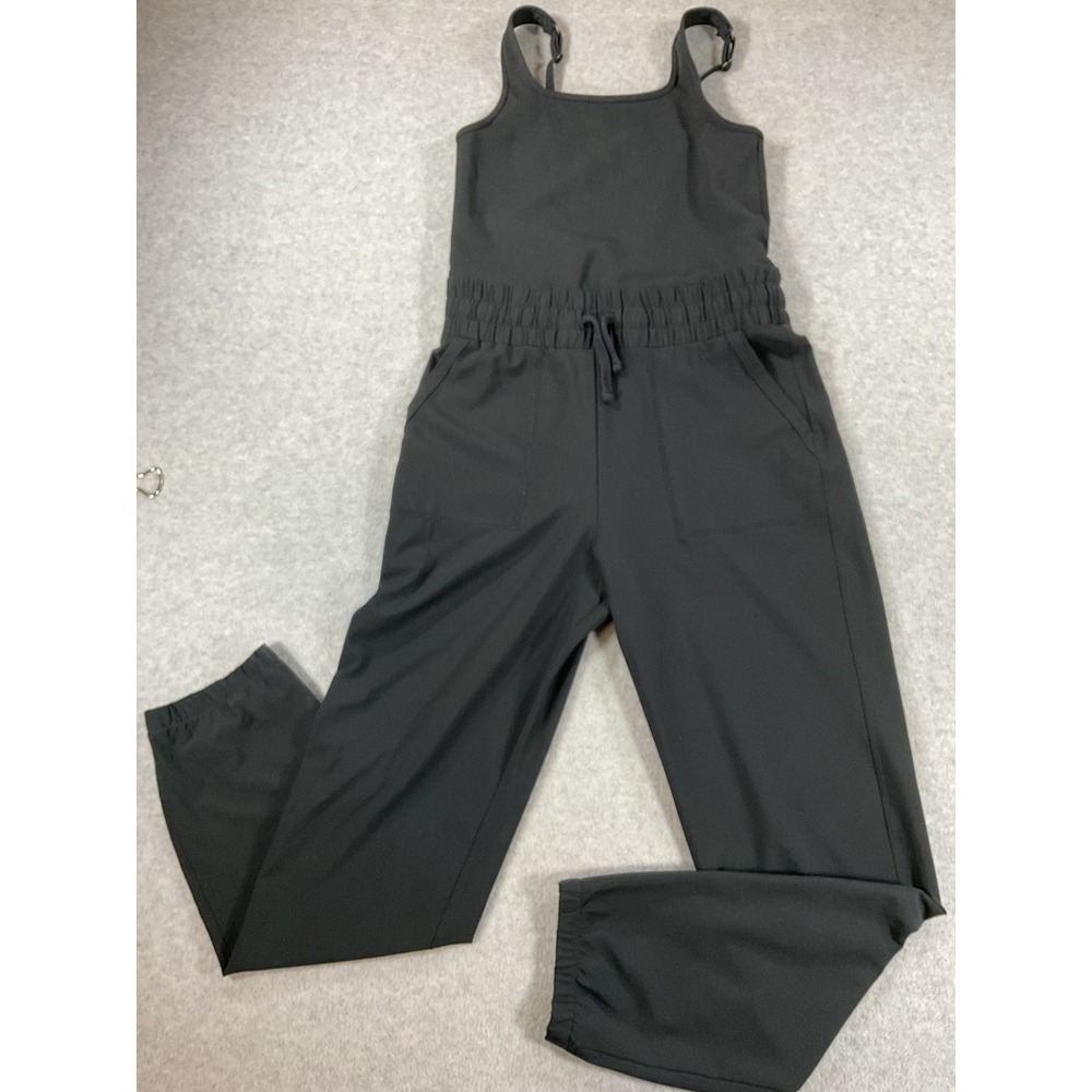 Abercrombie Kid YPB Black Active Jumpsuit Jogger Adjustable Straps Sz 11/12 2832